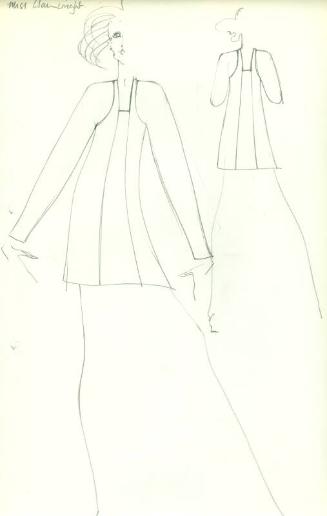 Drawing of Dress for Private Commission for Miss Wainwright
