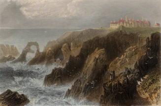 Slaines Castle, Peterhead (View Of Castle From The North) 
by R Brandard 
