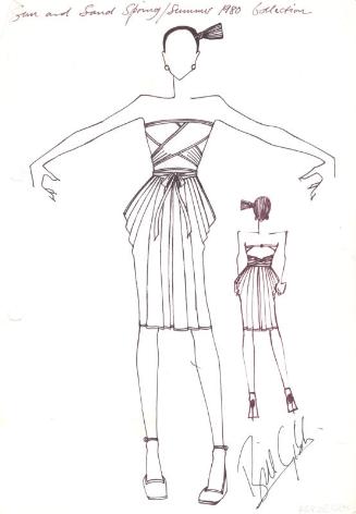 Drawing of Off The Shoulder Dress