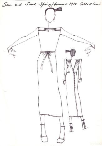 Drawing of Calf-Length Dress