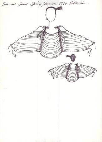 Drawing of Off the Shoulder Smock Top