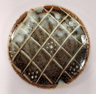 Small Stoneware Plate with Criss-Cross Decoration
