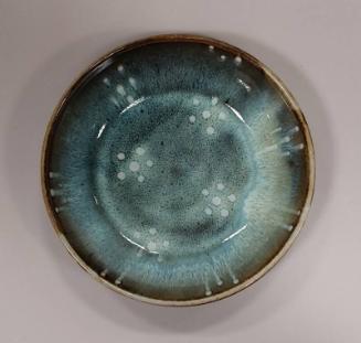 Stoneware Dish with Blue Ash Glaze