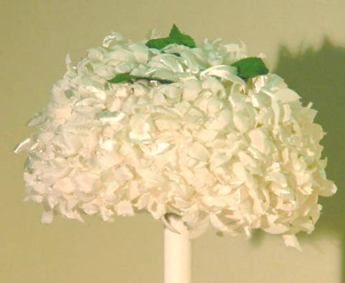 White Flowery Domed Hat