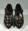 Black Louis Heeled Bar Shoes with Buckles