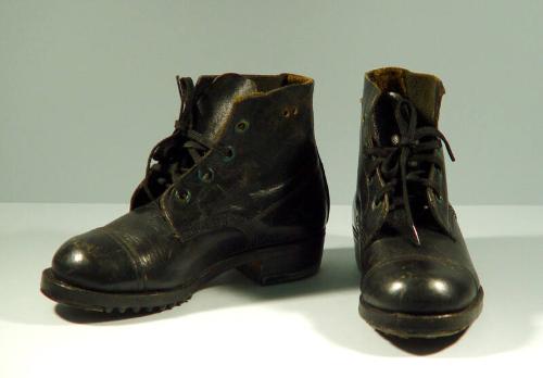 Child's Black Leather Utility Boots