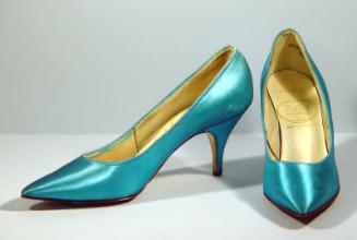 Blue Satin Court Shoes