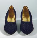 Ladies Low Heeled Suede Court Shoes (With Weaving)