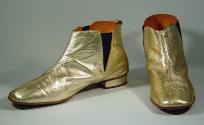 Ladies Gold Leather Ankle Boots