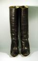 Ladies Black Leather Calf-Length Stiletto Boots