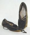 Black Dancing Pumps with Flower Trim