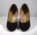 Black Velvet Round Toe Shoes