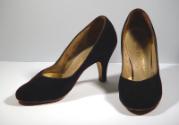 Black Velvet Round Toe Shoes