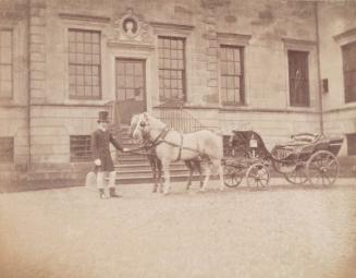 Coach and Horses before a large House