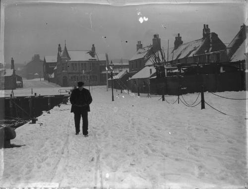 Man in snow - Torry Harbour