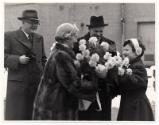 Black and white photograph Showing Launch Of The Collier 'lambeth' Built At Hall Russell, 1958