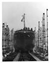 Black and white photograph Showing Launch Of The Collier 'lambeth' Built At Hall Russell, 1958