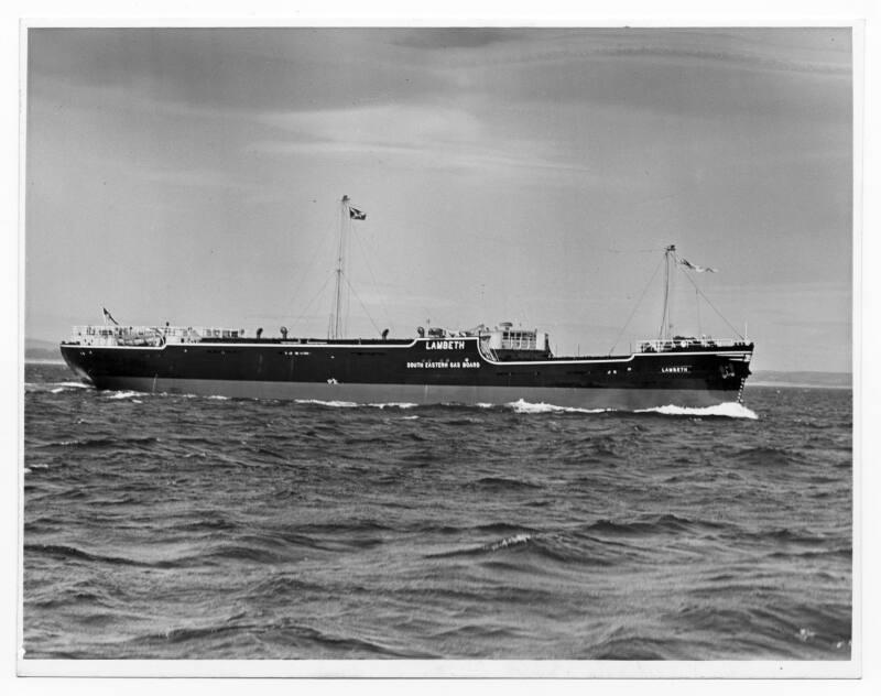 Black and white photograph Showing The Collier 'lambeth' Built At Hall Russell, 1958