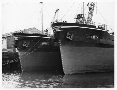 Black and white photograph Showing The Collier 'lambeth' Built At Hall Russell, 1958