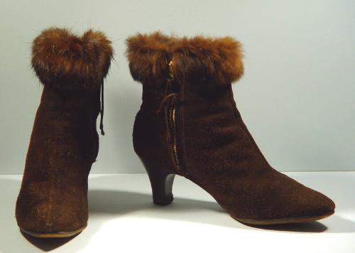 Suede Ankle Boots Fur Trim Works eMuseum