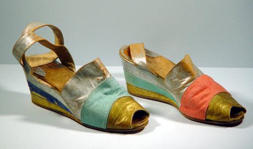 Coloured Stripe Leather Shoes