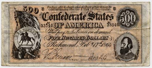 Five-hundred Dollar Note (Confederate States of America)