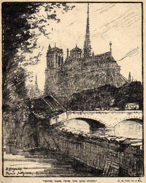 Notre Dame From The Quai (Paris) by Harry George Webb