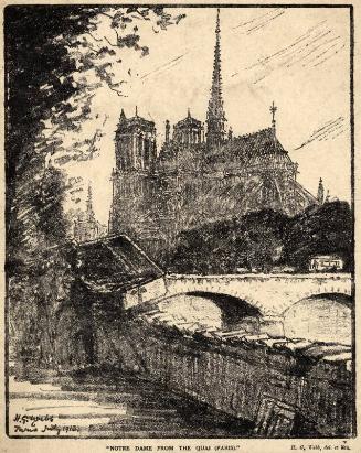Notre Dame From The Quai (Paris) by Harry George Webb