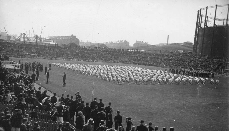 Boys Brigade Gathering at Pittodrie Stadium Part of Jubilee Celebrations of Boys Brigade