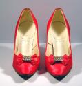 Ladies Deep Pink Satin 'Bally' Court Shoes