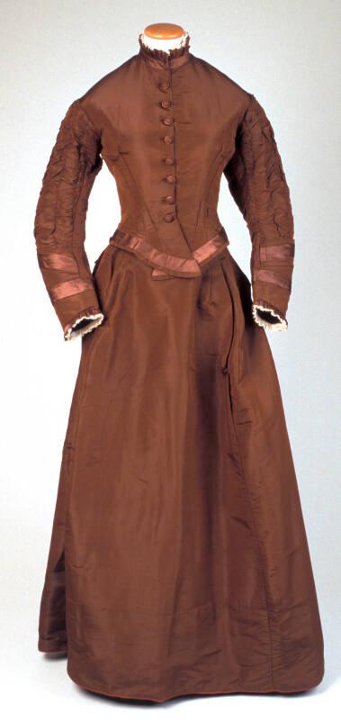 Brown Silk Bustle Dress