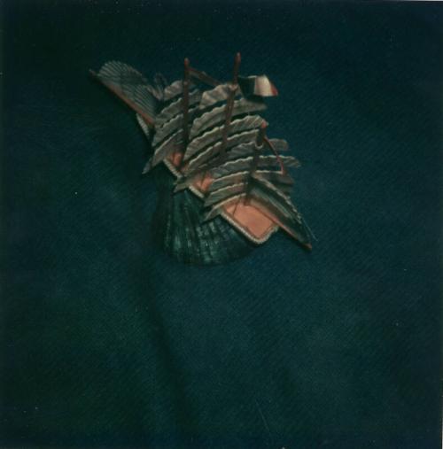 Colour Photograph Showing Shell Ship Model Made By A Robb, Probably Aboard Ship