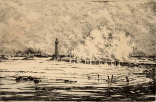 South Breakwater, Aberdeen Harbour by J Beattie Scott