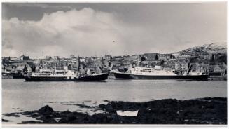 Black and white photograph showing the St Ninian at Stromness