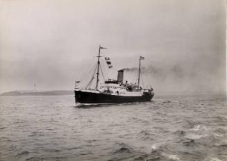 Black and white photograph showing St Clair off Aberdeen, probably during trials