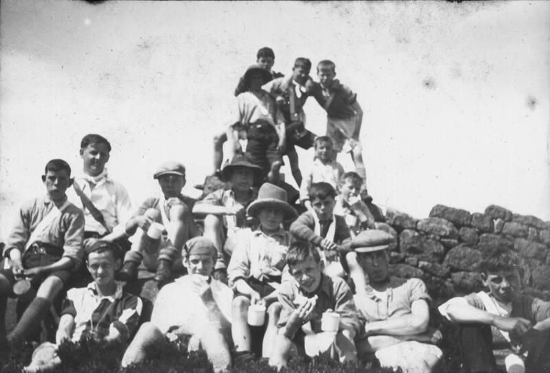 Boys from  Boys Brigade Camp, Torphins, on Top of Hill O' Fare