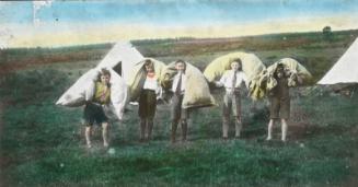 Boys with Bedding at Boys Brigade Camp, Torphins 
