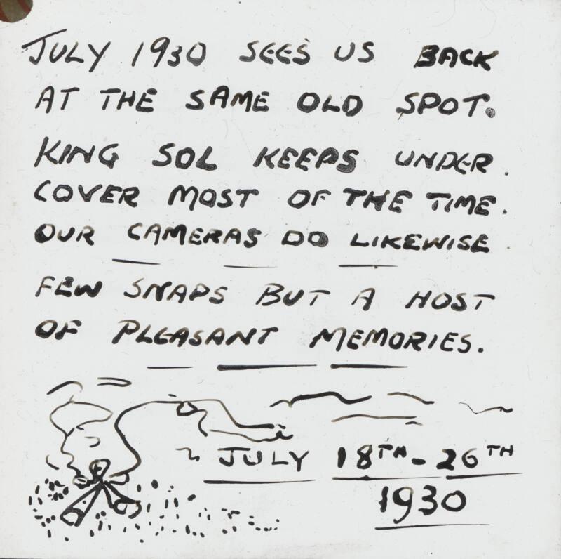 Introductory Graphic for Slide Show on Boys Brigade Camp at Torphins