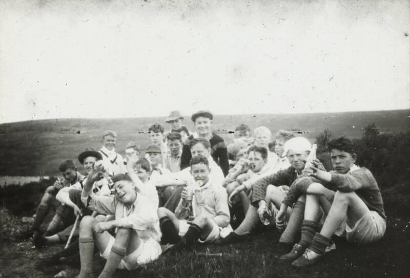 Boys from Boys Brigade Camp at Torphins Resting Whilst on Ramble 