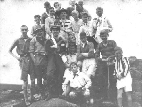 Boys from Boys Brigade Camp at Torphins On Top of Hill O' Fare