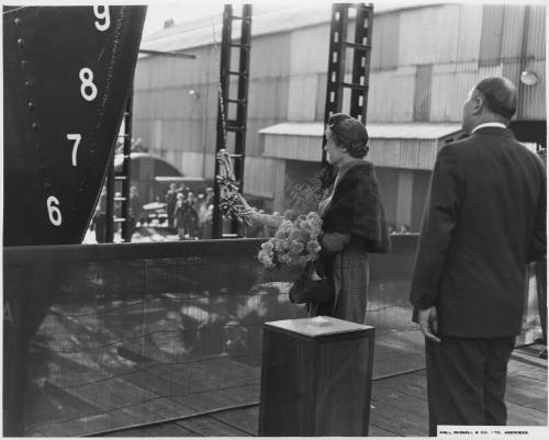 The launch of the cargo vessel Abel Tasman built by Hall Russell in 1957