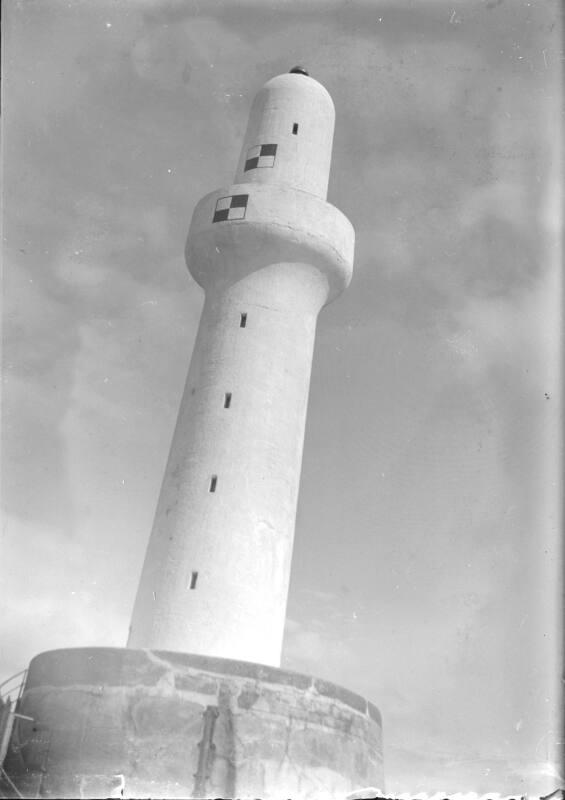 glass plate negative with a view of the South Breakwater, Aberdeen Harbour