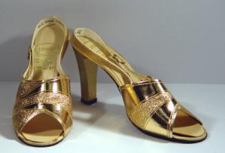 Gold Lurex Ladies Evening Shoes