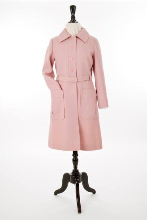 Pale pink shop wool coat