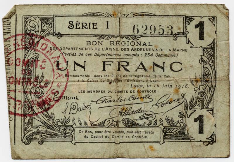 Currency Note (France: World War I)