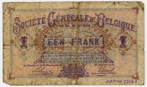 One-franc Note (Belgium : World War I)