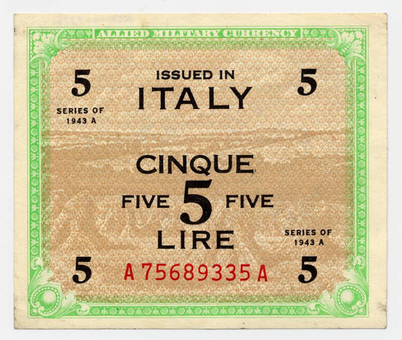 Five-lire Military Note (Italy)