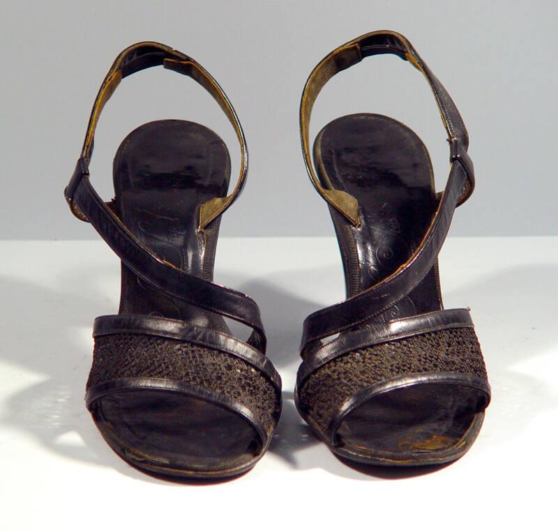 Pair of Black Sandal Shoes