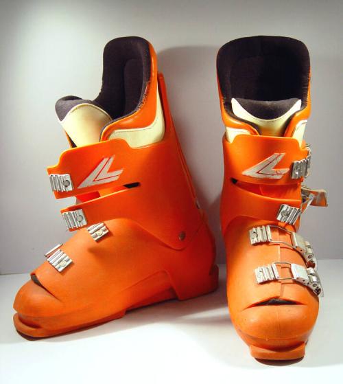 Pair Orange Ski Boots