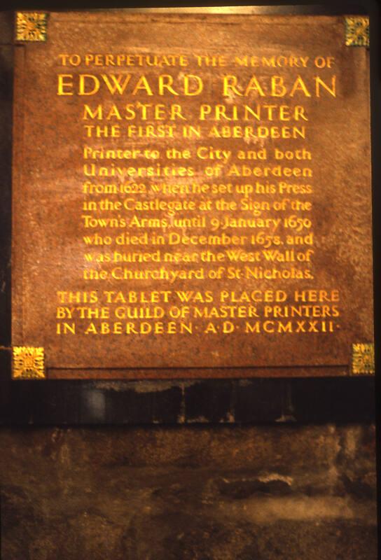 Raban Plaque St Nicholas Kirk